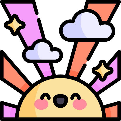 Sun Kawaii Lineal color icon