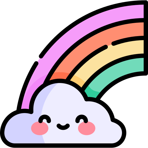 arcoíris Kawaii Lineal color icono