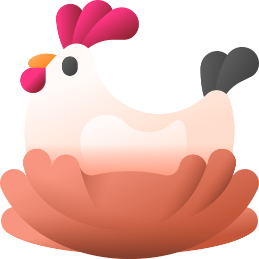 galinha 3D Color Ícone