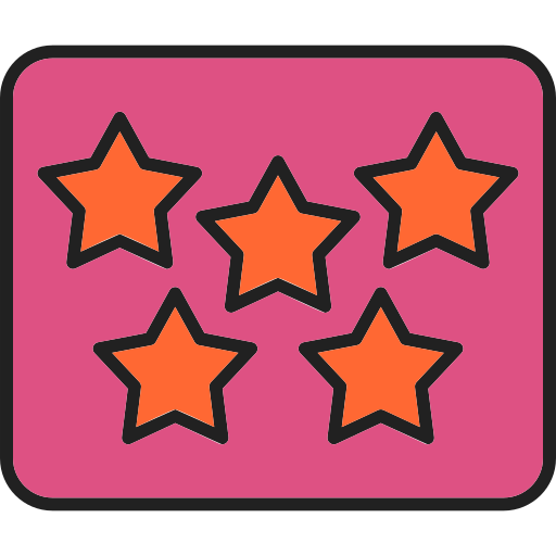 五つ星 Generic Outline Color icon