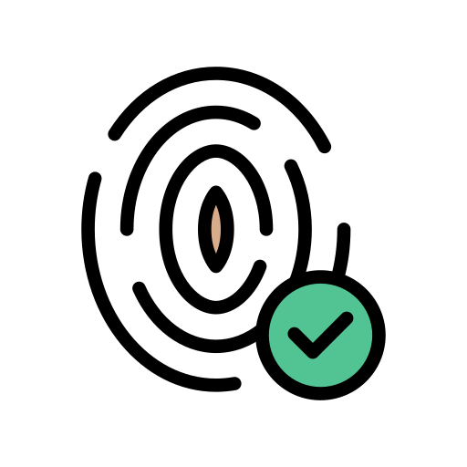 fingerabdruck des daumens Vector Stall Lineal Color icon