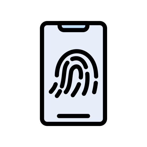 Fingerprint identification Vector Stall Lineal Color icon