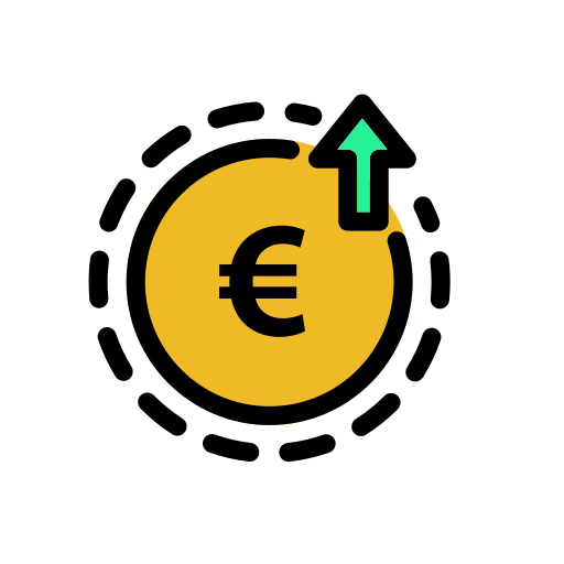 Euro coin Generic Outline Color icon