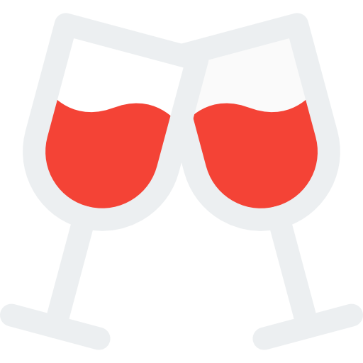 Wine toast Pixel Perfect Flat icon