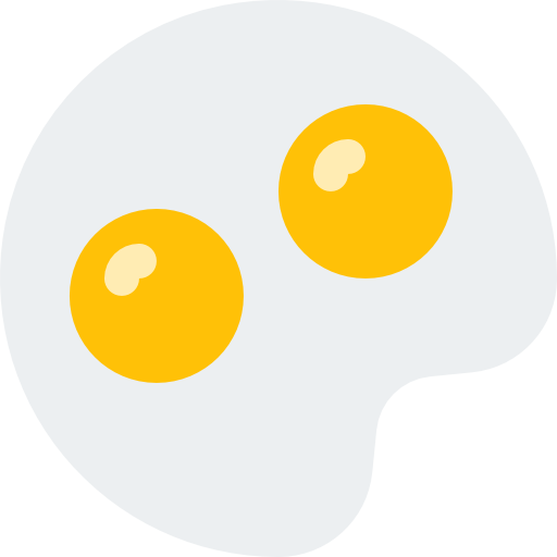 Fried eggs Pixel Perfect Flat icon