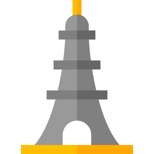 wieża eiffla Basic Straight Flat ikona