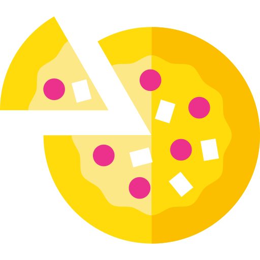 pizza Basic Straight Flat icoon