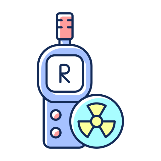 Radiation detector Generic Thin Outline Color icon