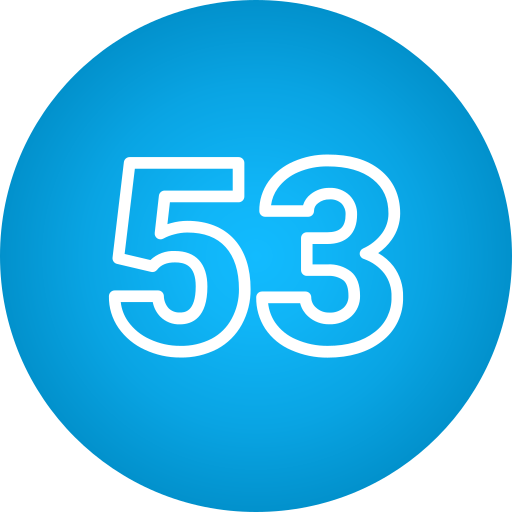 cincuenta y tres Generic Flat Gradient icono