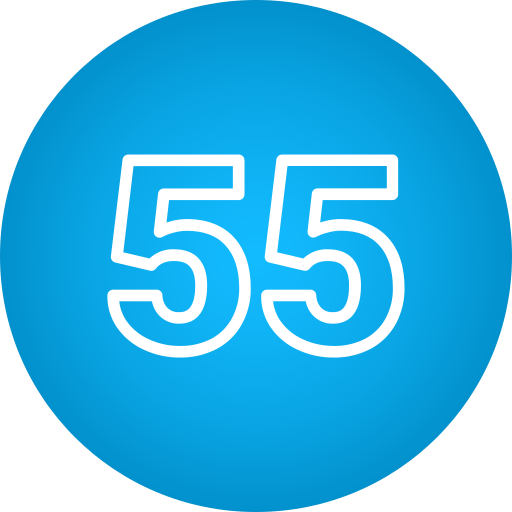 cincuenta y cinco Generic Flat Gradient icono