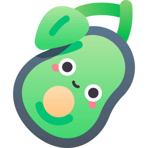 avocado Kawaii Star Gradient icona