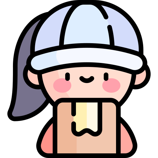 Delivery woman Kawaii Lineal color icon