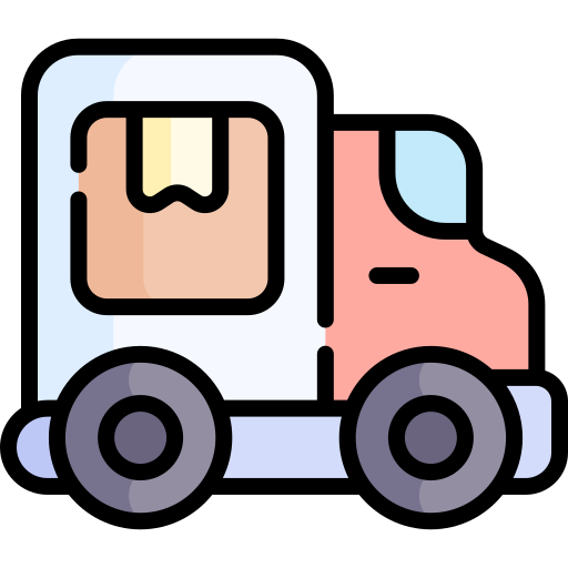 ciężarówka dostawcza Kawaii Lineal color ikona