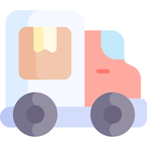 camión de reparto Kawaii Flat icono