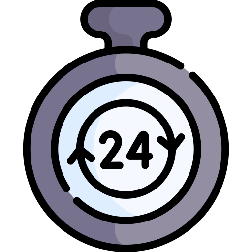 24時間 Kawaii Lineal color icon
