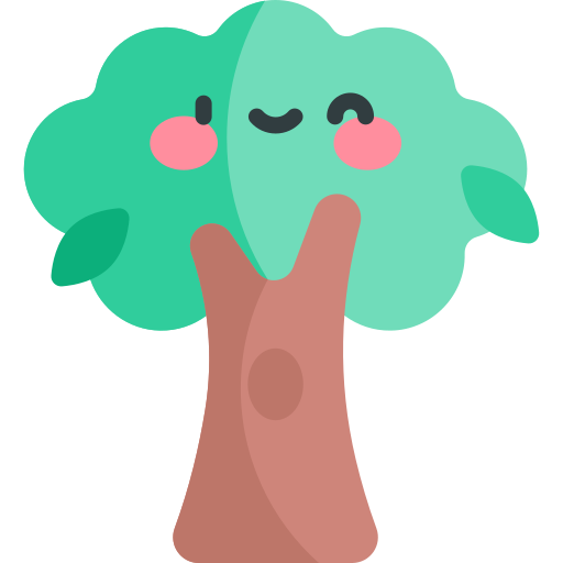 drzewo Kawaii Flat ikona
