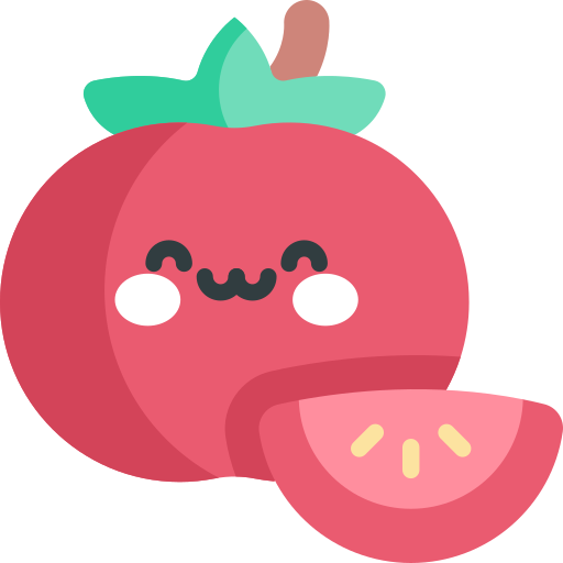 tomate Kawaii Flat icono