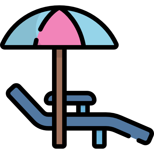 leżak Kawaii Lineal color ikona