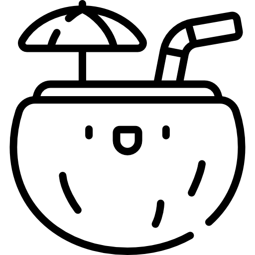 Кокос Kawaii Lineal иконка
