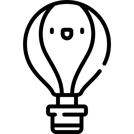 globo aerostático Kawaii Lineal icono