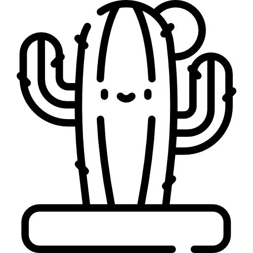 Кактус Kawaii Lineal иконка