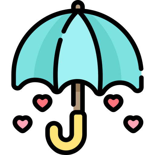 guarda-chuva Kawaii Lineal color Ícone