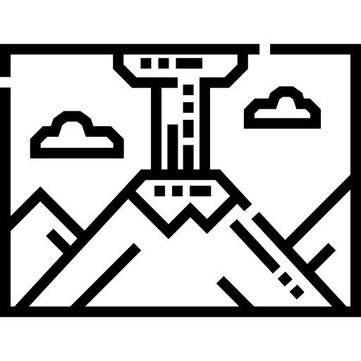 volcan Detailed Straight Lineal Icône