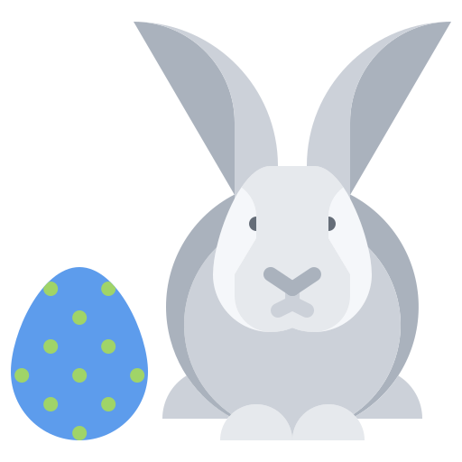 Easter bunny Coloring Flat icon