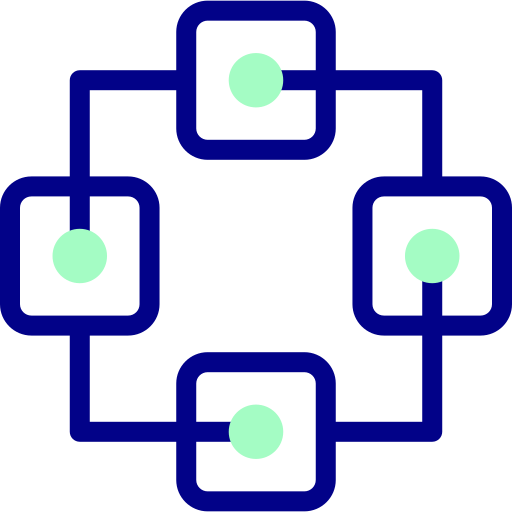 cadena de bloques Detailed Mixed Lineal color icono