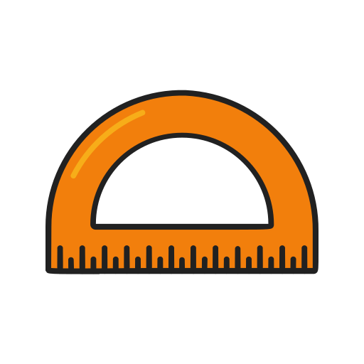 Protractor Generic Thin Outline Color icon