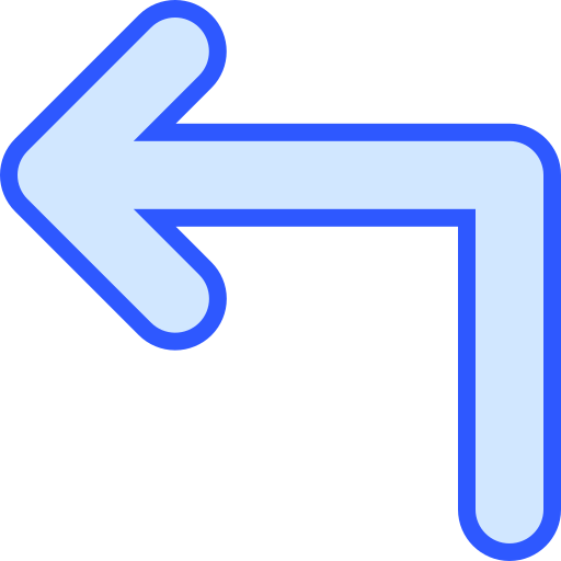 Turn left Generic Blue icon