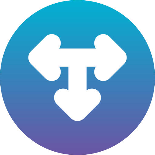 T junction Generic Flat Gradient icon