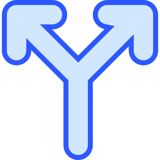 Y intersection Generic Blue icon