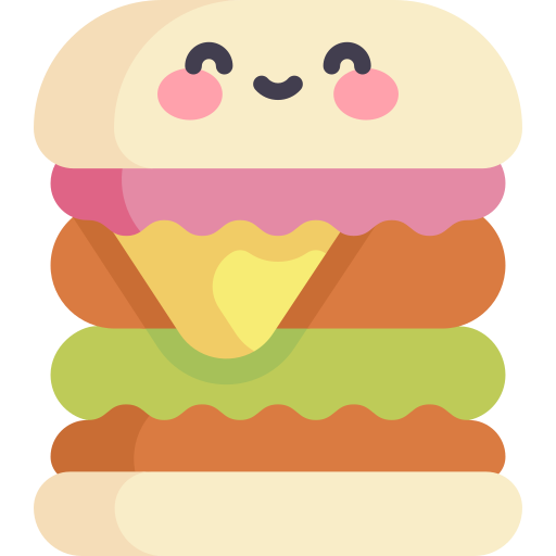 Double burger Kawaii Flat icon