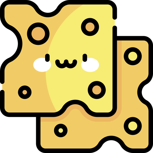 Cheese slice Kawaii Lineal color icon