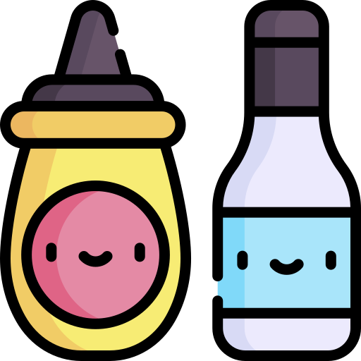 Sauce bottle Kawaii Lineal color icon