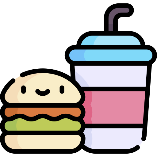 burger Kawaii Lineal color icon