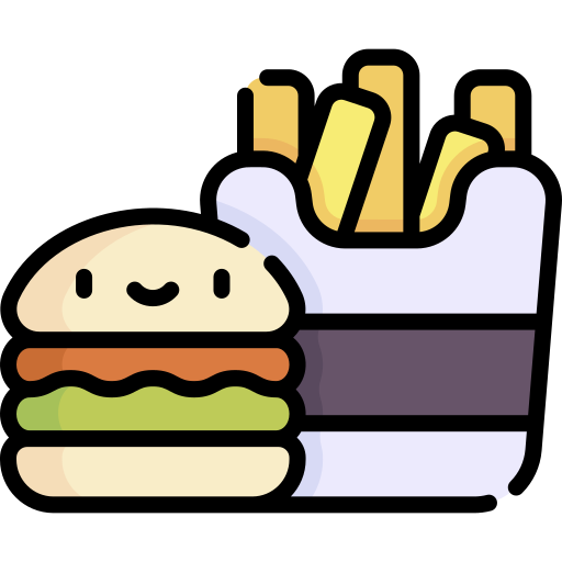 бургер Kawaii Lineal color иконка