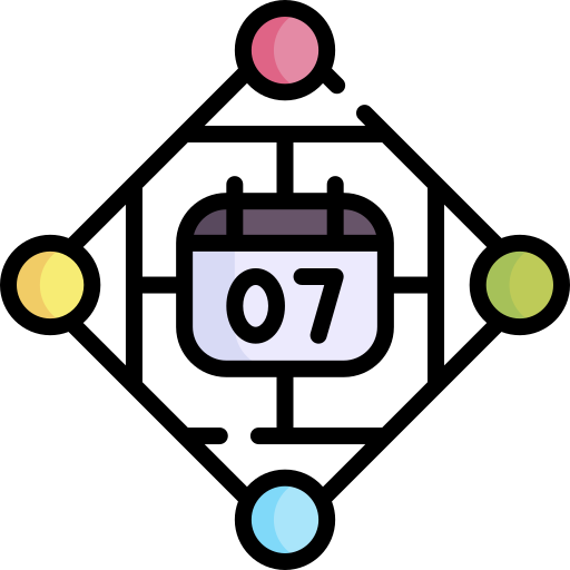 calendrier Kawaii Lineal color Icône