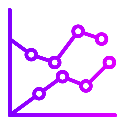 wykres liniowy Generic Gradient ikona