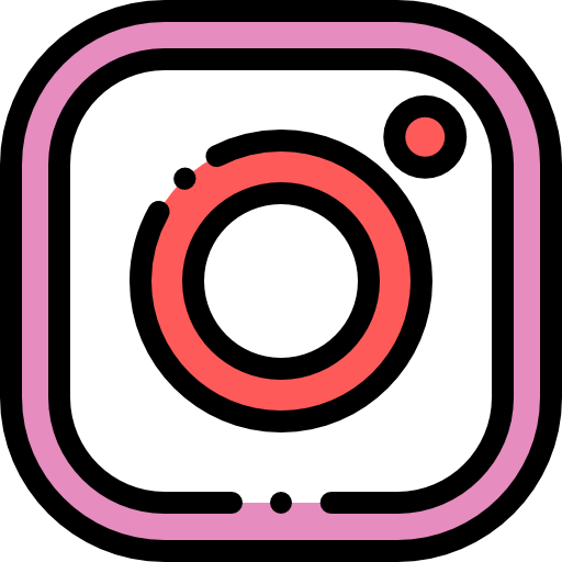 instagram Detailed Rounded Lineal color icoon