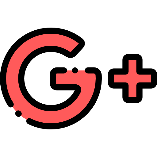 google plus Detailed Rounded Lineal color icoon