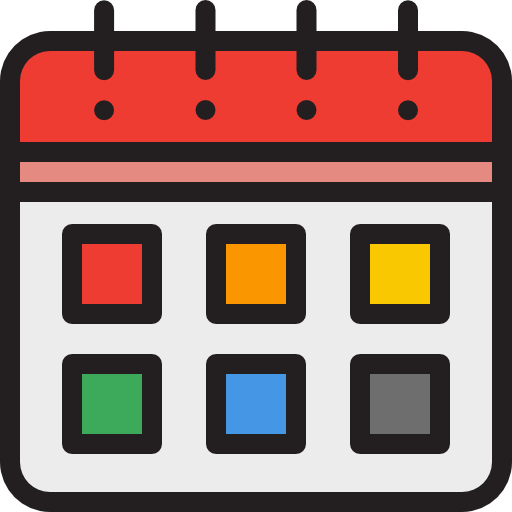 Calendar Detailed Rounded Lineal color icon