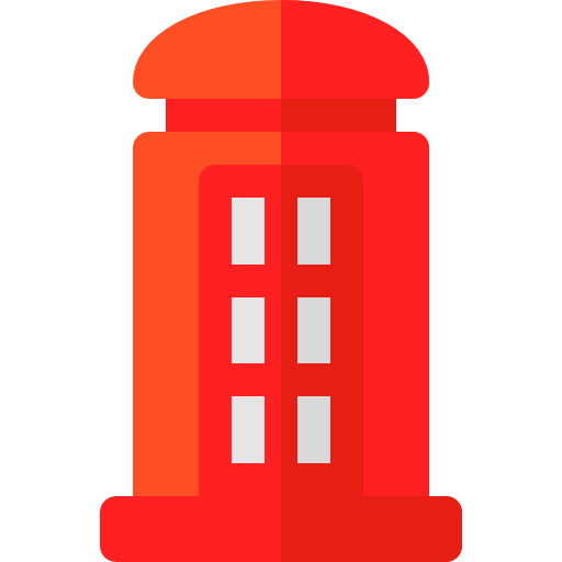 cabina telefónica Basic Rounded Flat icono