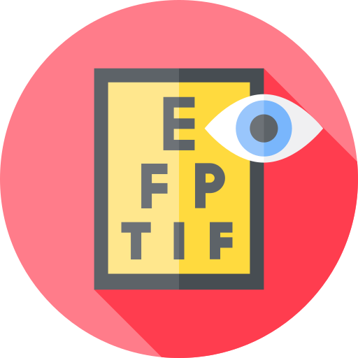 Eye test Flat Circular Flat icon