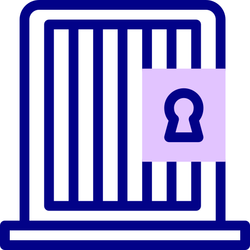 교도소 Detailed Mixed Lineal color icon