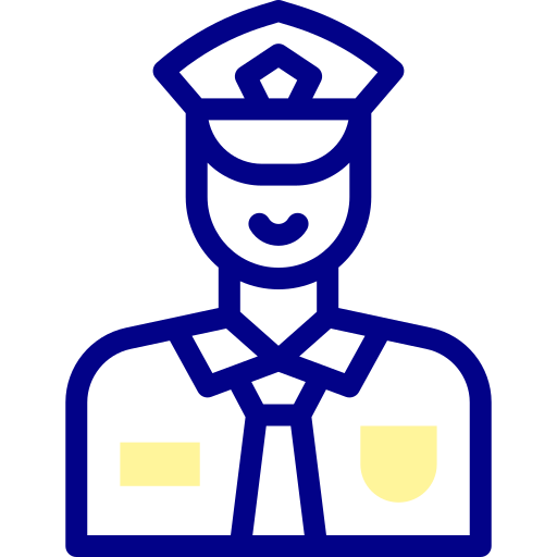 경찰 Detailed Mixed Lineal color icon