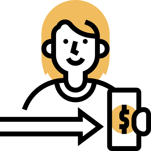 geld schicken Meticulous Yellow shadow icon