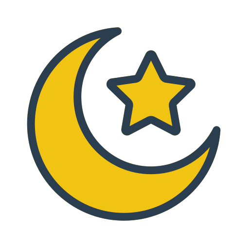 月と星 Generic Outline Color icon