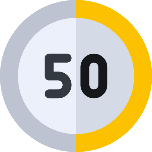 50パーセント Basic Rounded Flat icon